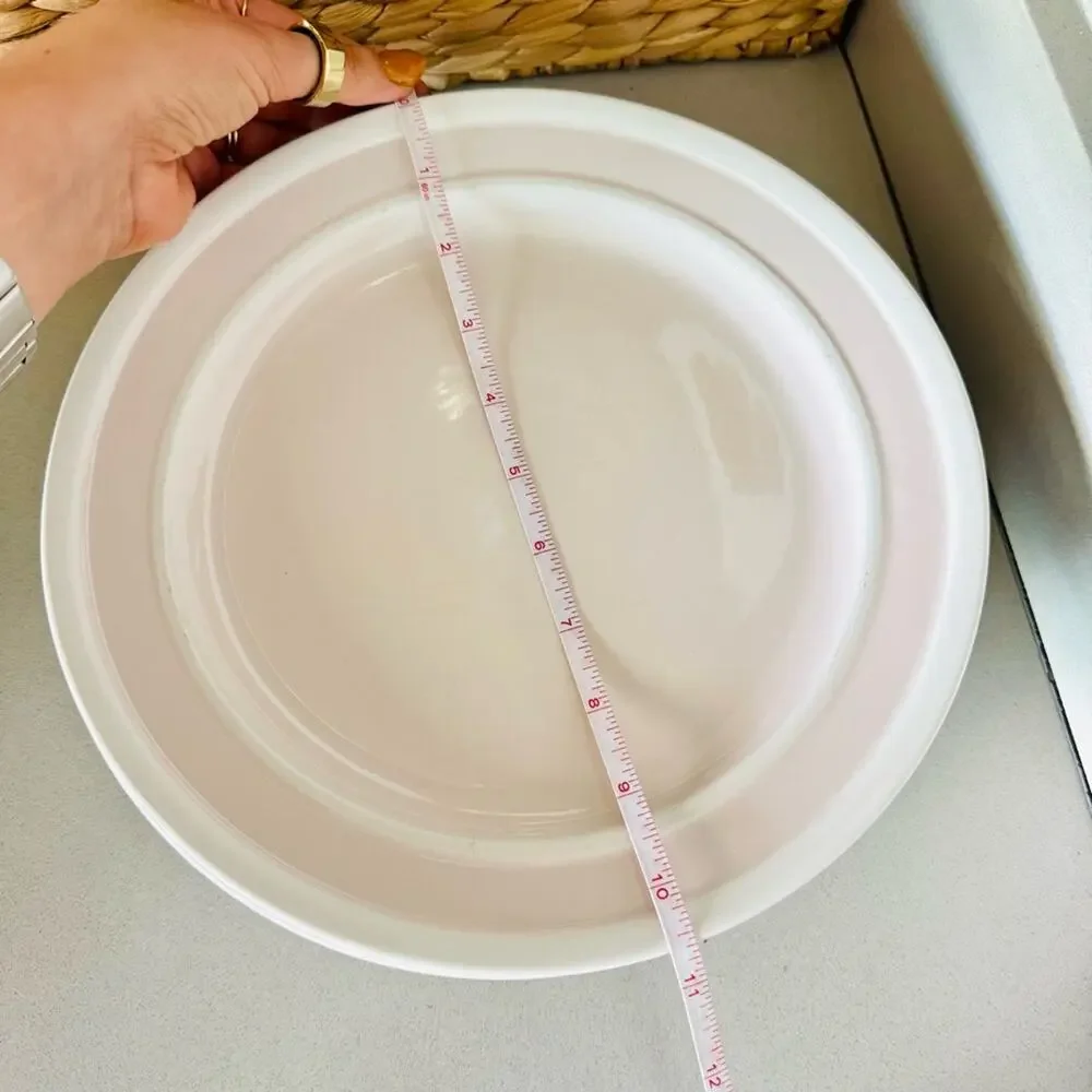 4 KATE SPADE LENOX Blush Pink Tan Sculpt Stripe Ceramic Gloss Dinner Plates Set